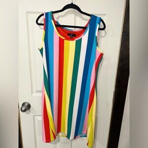Ronni Nicole Rainbow Stripe Sleeveless Dress XL
